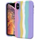 For iPhone XS Max Rainbow Silicone +PC Shockproof Skid-proof Dust-proof Case(Rainbow Pink) - 1