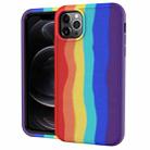 For iPhone 11 Pro Rainbow Silicone +PC Shockproof Skid-proof Dust-proof Case(Rainbow Red) - 1