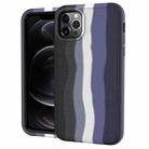 For iPhone 11 Pro Max Rainbow Silicone +PC Shockproof Skid-proof Dust-proof Case(Rainbow Black) - 1