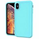 For iPhone X / XS Solid Color PC + Silicone Shockproof Skid-proof Dust-proof Case(Mint Green) - 1