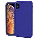 For iPhone X / XS Solid Color PC + Silicone Shockproof Skid-proof Dust-proof Case(Dark Blue) - 1
