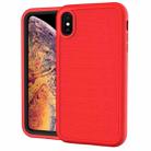 For iPhone X / XS Solid Color PC + Silicone Shockproof Skid-proof Dust-proof Case(Red) - 1