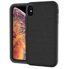 For iPhone X / XS Solid Color PC + Silicone Shockproof Skid-proof Dust-proof Case(Black) - 1