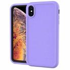 For iPhone X / XS Solid Color PC + Silicone Shockproof Skid-proof Dust-proof Case(Purple) - 1