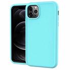 For iPhone 12 / 12 Pro Solid Color PC + Silicone Shockproof Skid-proof Dust-proof Case(Mint Green) - 1