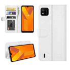 For wiko Y62 R64 Texture Single Horizontal Flip Protective Case with Holder & Card Slots & Wallet& Photo Frame(White) - 1