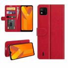 For wiko Y62 R64 Texture Single Horizontal Flip Protective Case with Holder & Card Slots & Wallet& Photo Frame(Red) - 1