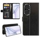 For Huawei P50 R64 Texture Single Horizontal Flip Protective Case with Holder & Card Slots & Wallet& Photo Frame(Black) - 1