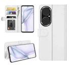 For Huawei P50 R64 Texture Single Horizontal Flip Protective Case with Holder & Card Slots & Wallet& Photo Frame(White) - 1