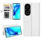 For Huawei P50 Pro R64 Texture Single Horizontal Flip Protective Case with Holder & Card Slots & Wallet& Photo Frame(White) - 1