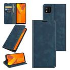 For Wiko Y62 Retro-skin Business Magnetic Suction Leather Case with Holder & Card Slots & Wallet(Dark Blue) - 1