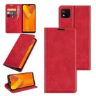 For Wiko Y62 Retro-skin Business Magnetic Suction Leather Case with Holder & Card Slots & Wallet(Red) - 1