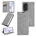 For Huawei P50 Retro-skin Business Magnetic Suction Leather Case with Holder & Card Slots & Wallet(Grey) - 1