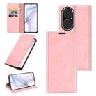 For Huawei P50 Retro-skin Business Magnetic Suction Leather Case with Holder & Card Slots & Wallet(Pink) - 1