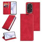 For Huawei P50 Retro-skin Business Magnetic Suction Leather Case with Holder & Card Slots & Wallet(Red) - 1