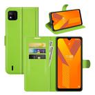 For Wiko Y62 Litchi Texture Horizontal Flip Protective Case with Holder & Card Slots & Wallet(Green) - 1