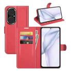 For Huawei P50 Litchi Texture Horizontal Flip Protective Case with Holder & Card Slots & Wallet(Red) - 1