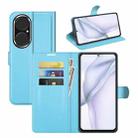 For Huawei P50 Litchi Texture Horizontal Flip Protective Case with Holder & Card Slots & Wallet(Blue) - 1