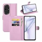 For Huawei P50 Litchi Texture Horizontal Flip Protective Case with Holder & Card Slots & Wallet(Pink) - 1