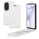 For Huawei P50 R64 Texture Single Vertical Flip Leather Protective Case with Card Slots & Photo Frame(White) - 1