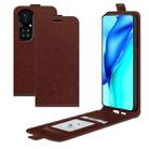 For Huawei P50 Pro R64 Texture Single Vertical Flip Leather Protective Case with Card Slots & Photo Frame(Brown) - 1