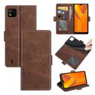 For Wiko Y62 Dual-side Magnetic Buckle Horizontal Flip Leather Case with Holder & Card Slots & Wallet(Brown) - 1