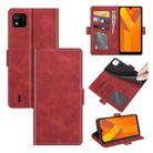 For Wiko Y62 Dual-side Magnetic Buckle Horizontal Flip Leather Case with Holder & Card Slots & Wallet(Red) - 1