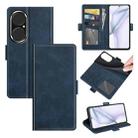 For Huawei P50 Dual-side Magnetic Buckle Horizontal Flip Leather Case with Holder & Card Slots & Wallet(Dark Blue) - 1