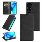 For Huawei P50 Pro Retro-skin Business Magnetic Suction Leather Case with Holder & Card Slots & Wallet(Black) - 1