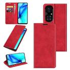 For Huawei P50 Pro Retro-skin Business Magnetic Suction Leather Case with Holder & Card Slots & Wallet(Red) - 1