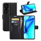 For Huawei P50 Pro Litchi Texture Horizontal Flip Protective Case with Holder & Card Slots & Wallet(Black) - 1