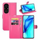 For Huawei P50 Pro Litchi Texture Horizontal Flip Protective Case with Holder & Card Slots & Wallet(Rose Red) - 1