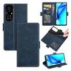 For Huawei P50 Pro Dual-side Magnetic Buckle Horizontal Flip Leather Case with Holder & Card Slots & Wallet(Dark Blue) - 1