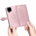 For Samsung Galaxy A22 4G Mandala Embossing Pattern Horizontal Flip Leather Case with Holder & Card Slots & Wallet & Lanyard(Rose Gold) - 4