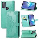 For Motorola Moto G50 Mandala Embossing Pattern Horizontal Flip Leather Case with Holder & Card Slots & Wallet & Lanyard(Green) - 1