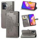 For OPPO A94 5G / F19 Pro+ / Reno5 Z Mandala Embossing Pattern Horizontal Flip Leather Case with Holder & Card Slots & Wallet & Lanyard(Gray) - 1