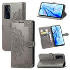 For vivo V20 SE Mandala Embossing Pattern Horizontal Flip Leather Case with Holder & Card Slots & Wallet & Lanyard(Gray) - 1