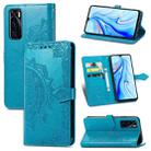 For vivo V20 SE Mandala Embossing Pattern Horizontal Flip Leather Case with Holder & Card Slots & Wallet & Lanyard(Blue) - 1