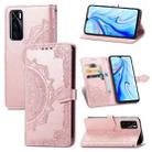 For vivo V20 SE Mandala Embossing Pattern Horizontal Flip Leather Case with Holder & Card Slots & Wallet & Lanyard(Rose Gold) - 1