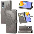 For vivo Y51 Mandala Embossing Pattern Horizontal Flip Leather Case with Holder & Card Slots & Wallet & Lanyard(Gray) - 1