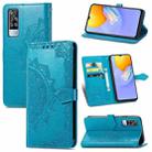 For vivo Y51 Mandala Embossing Pattern Horizontal Flip Leather Case with Holder & Card Slots & Wallet & Lanyard(Blue) - 1