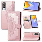 For vivo Y51 Mandala Embossing Pattern Horizontal Flip Leather Case with Holder & Card Slots & Wallet & Lanyard(Rose Gold) - 1