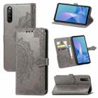 For Sony Xperia 10 III Mandala Embossing Pattern Horizontal Flip Leather Case with Holder & Card Slots & Wallet & Lanyard(Gray) - 1