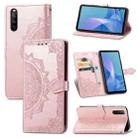 For Sony Xperia 10 III Mandala Embossing Pattern Horizontal Flip Leather Case with Holder & Card Slots & Wallet & Lanyard(Rose Gold) - 1