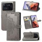 For Xiaomi Mi 11 Ultra Mandala Embossing Pattern Horizontal Flip Leather Case with Holder & Card Slots & Wallet & Lanyard(Gray) - 1