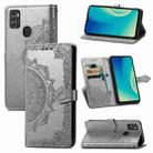 For ZTE A7S 2020 Mandala Embossing Pattern Horizontal Flip Leather Case with Holder & Card Slots & Wallet & Lanyard(Gray) - 1