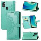 For ZTE A7S 2020 Mandala Embossing Pattern Horizontal Flip Leather Case with Holder & Card Slots & Wallet & Lanyard(Green) - 1