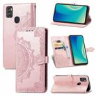 For ZTE A7S 2020 Mandala Embossing Pattern Horizontal Flip Leather Case with Holder & Card Slots & Wallet & Lanyard(Rose Gold) - 1