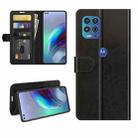 For Motorola Moto Edge S/G100 R64 Texture Single Horizontal Flip Protective Case with Holder & Card Slots & Wallet& Photo Frame(Black) - 1