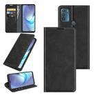 For Motorola Moto G50 Retro-skin Business Magnetic Suction Leather Case with Holder & Card Slots & Wallet(Black) - 1